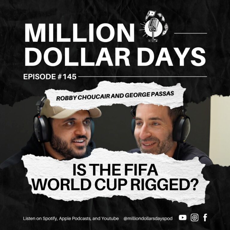 Is the FIFA World Cup Rigged? 4 Podcast episode art exploring claims of corruption and manipulation in the FIFA World Cup.